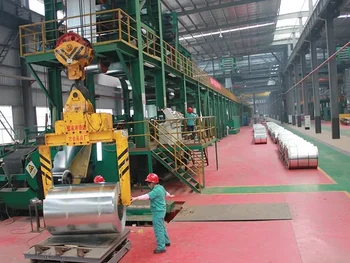 Proceso de rebobinado de la línea de galvanizado